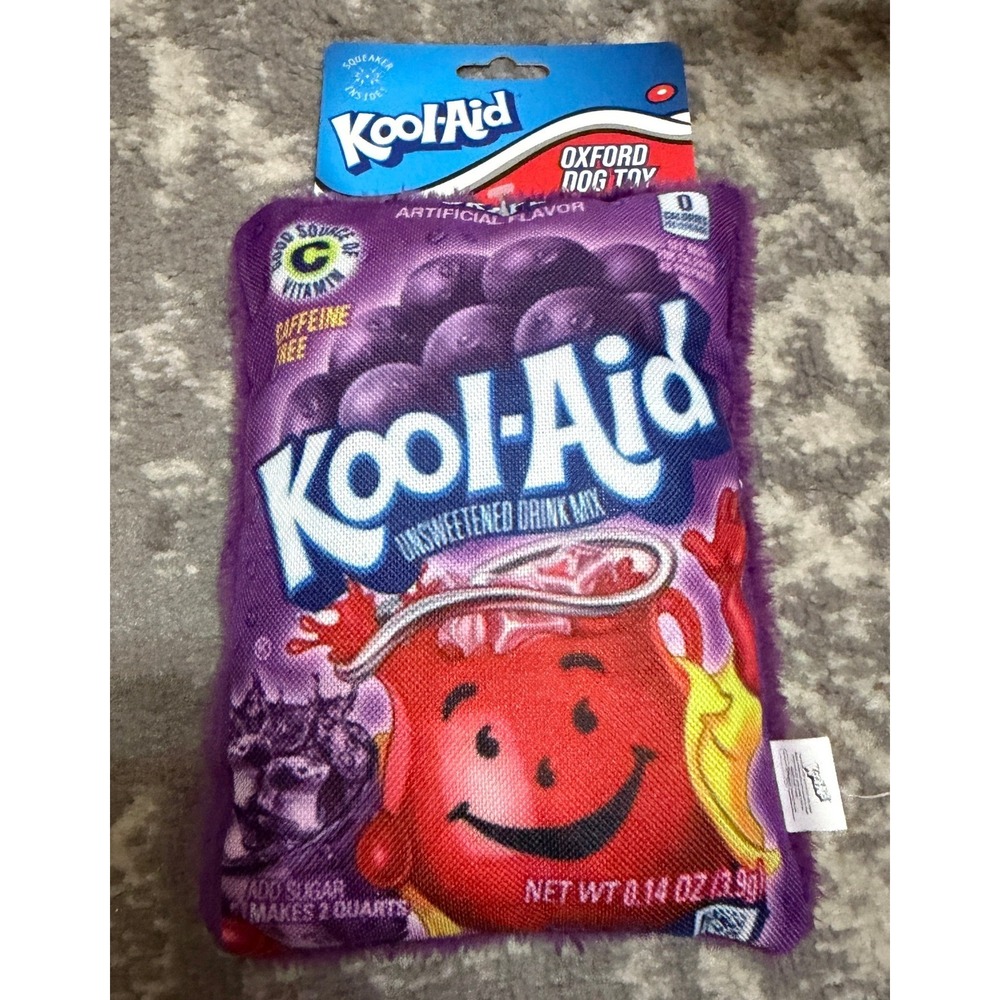Oxford Toys Plush Purple Kool-Aid Package Dog Toy (NWT)